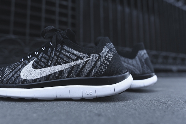 Nike Free 4.0 Flyknit Black White Wolf & Dark Grey (9)