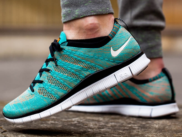 Nike Free Flyknit NSW Hyper Jade Black Orange (5)