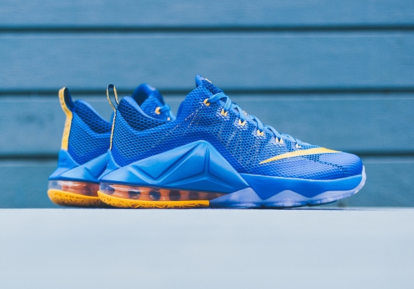 Nike Lebron 12 Low Photo Blue Gold (Entourage) (2)