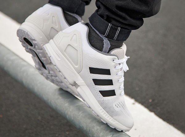 zx flux adidas white and black