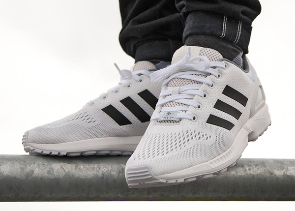 adidas zx flux em white black granite