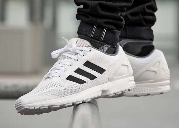 adidas zx flux em white black granite