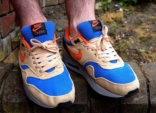 Nike gray Air Max 1 ID Corduroy 'Mowabb' - Mrmiloski