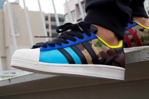 Adidas Superstar Oddity Camo Cyan Black Gold (1)