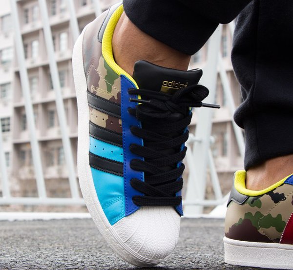 Adidas Superstar Oddity Camo Cyan Black Gold