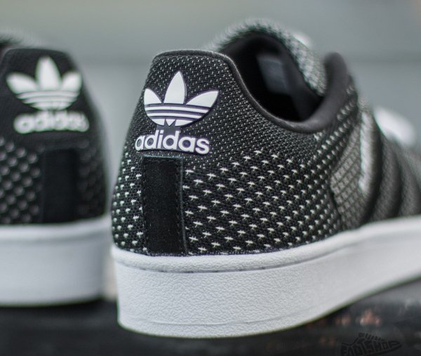 Adidas Superstar toile tissée blanc et noir (5)