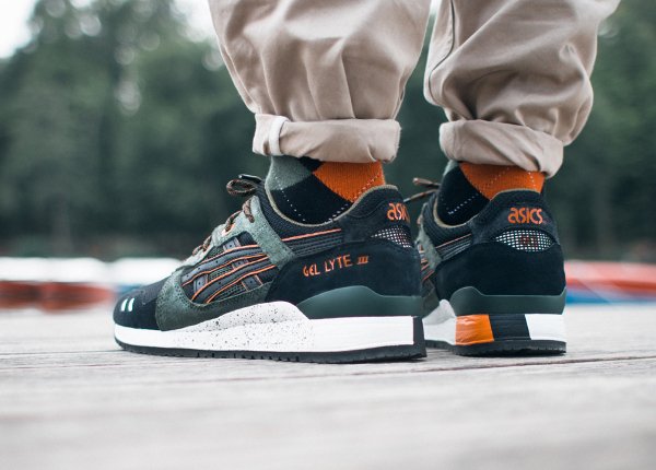 Asics Gel Lyte 3 noire olive orange (2)