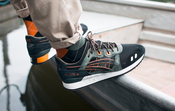 Asics Gel Lyte 3 noire olive orange (3)