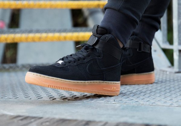 Nike Air Force 1 High Suede Black Gum