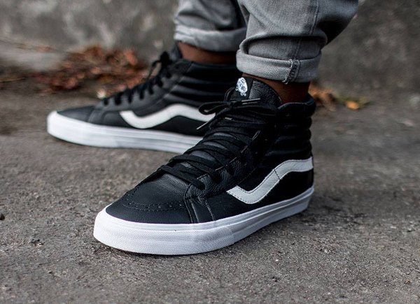 vans sk8 hi leather reissue