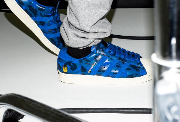 Adidas Consortium Superstar 80V Camo x Undefeated x Bape Black Blue Gold