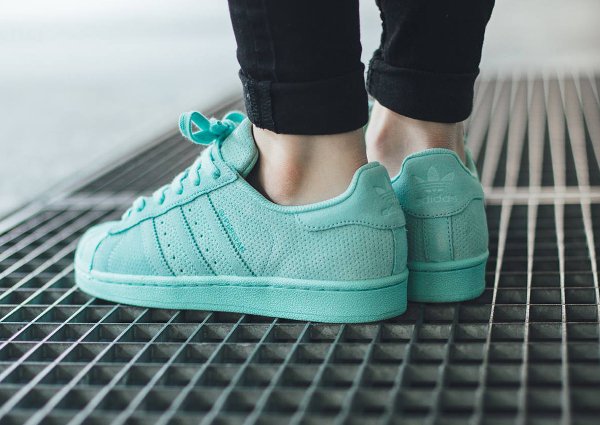 Adidas Superstar RT cuir perforé turquoise (4)