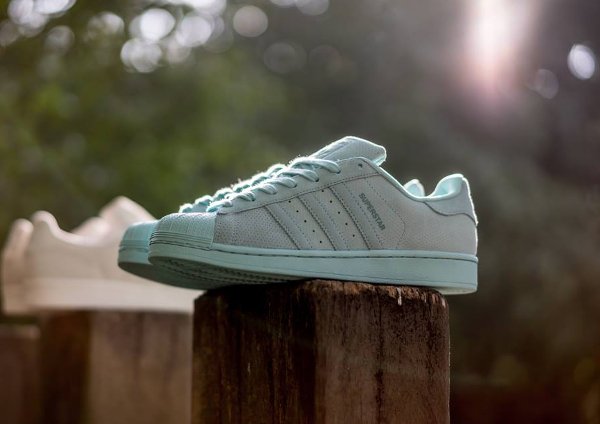 Adidas Superstar RT cuir perforé turquoise (6)