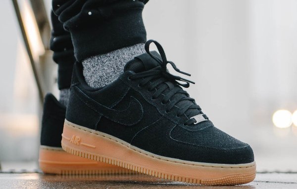 Nike Air Force 1 Low Suede Black Gum (homme) (1)