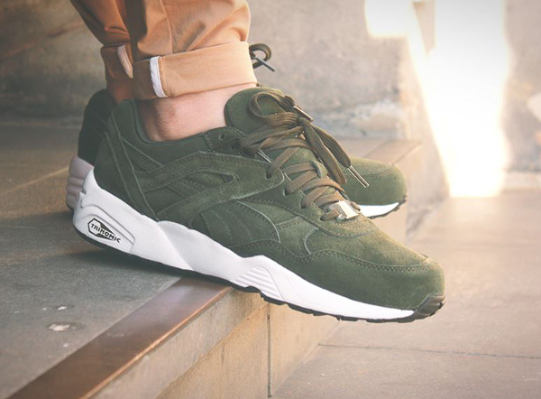 Puma R698 Allover Suede Forest Green