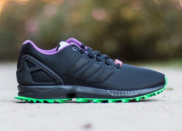 Adidas ZX Flux RS (Core Black Flash Lime Periwinkle) (2)