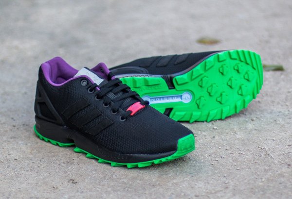 Adidas ZX Flux RS (Core Black Flash Lime Periwinkle) (3)