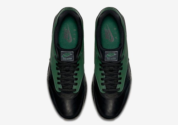 Basket Nike Air Max 1 verte et noire avec semelle gomme (6)