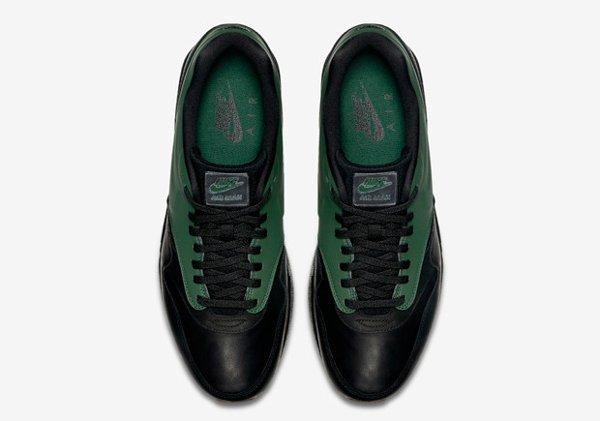 Basket Nike Air Max 1 verte et noire avec semelle gomme (6)