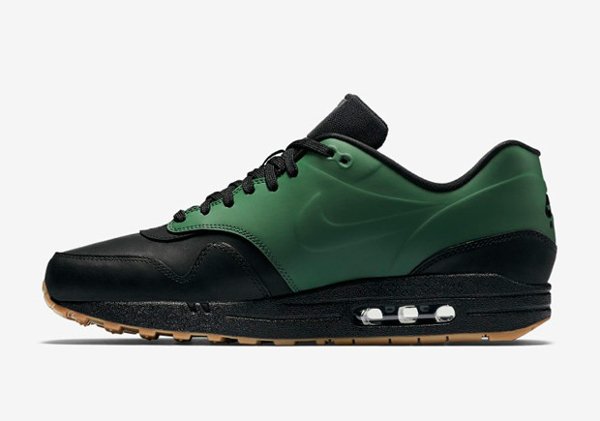 Basket Nike Air Max 1 verte et noire avec semelle gomme (7)