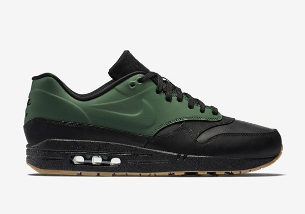 Basket Nike Air Max 1 verte et noire avec semelle gomme (8)