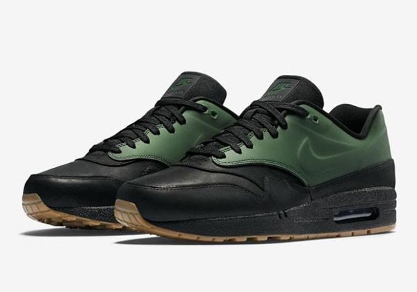 Basket Nike Air Max 1 verte et noire avec semelle gomme (9)