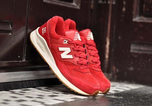 New Balance M530AAF Running 90's Solid cuir et suède rouge avec semelle gomme (10)