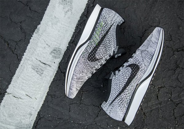 Nike Flyknit Racer White Black-Volt