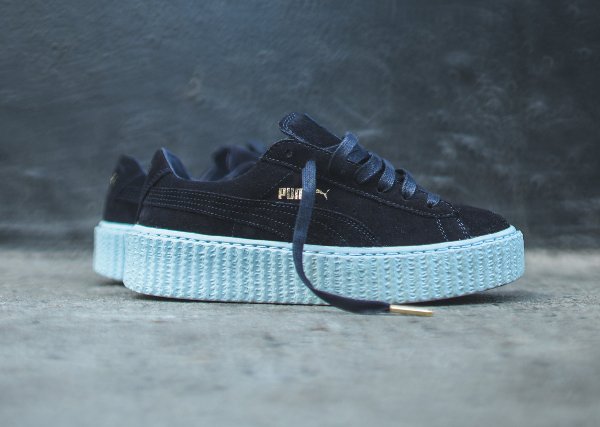 puma suede creepers blue