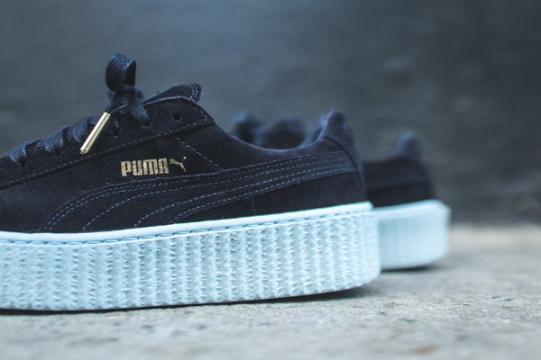 Puma Suede Creepers x Rihanna daim noir et semelle bleue (6)