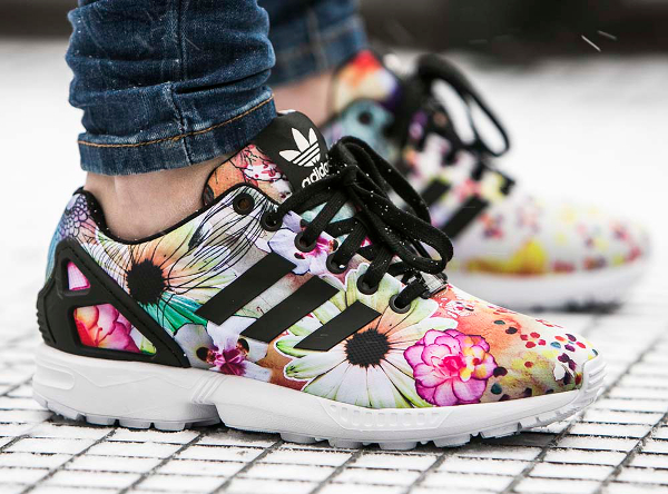 zx flux adidas floral pink