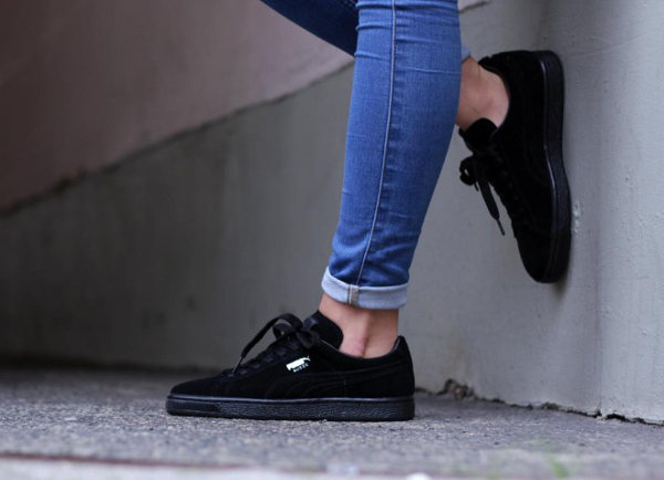 puma suede femme porté