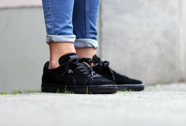 puma daim noir femme