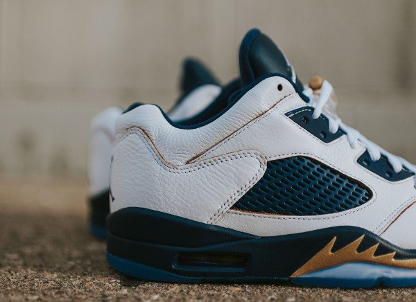 Air Jordan 5 Retro Low White Metallic Gold Star Mid Navy (5)