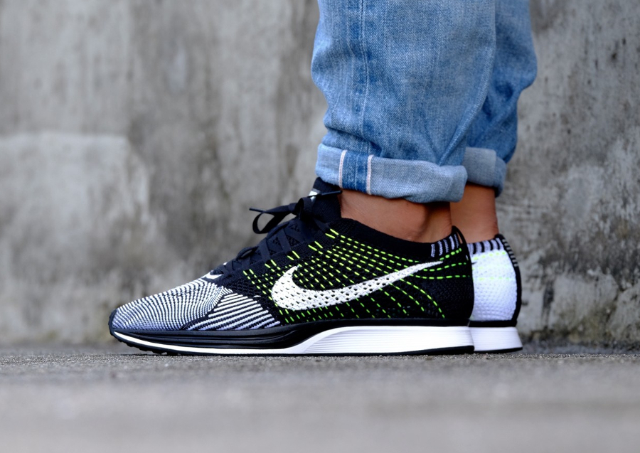 Nike Flyknit Racer 'Orca' Black White Neon