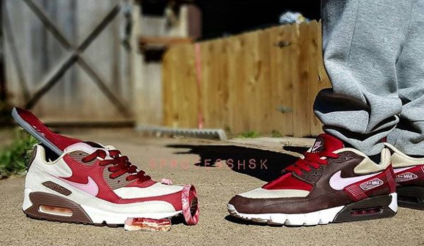 Nike Air Max 90 Bacon avec du bacon