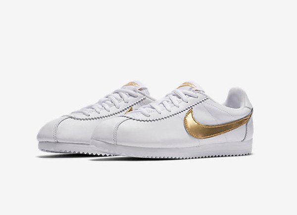 Nike Cortez QS White Metallic Gold (1)