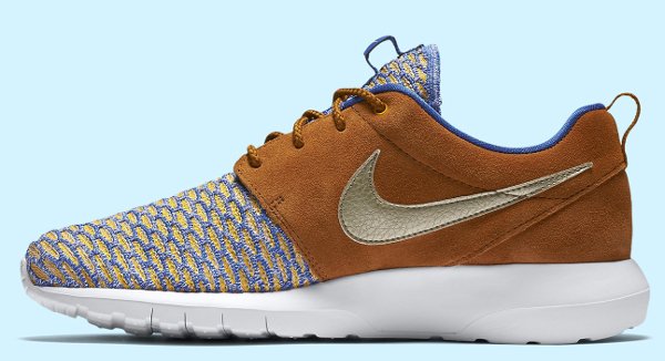 Nike Roshe NM Flyknit Premium Game Royal Metallic Gold GrainTawny (4)