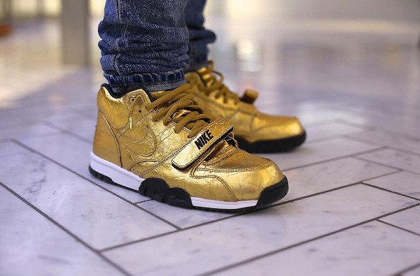 acheter Nike Air Trainer 1 Mid PRM Gold Superbowl 50 pas cher (1)