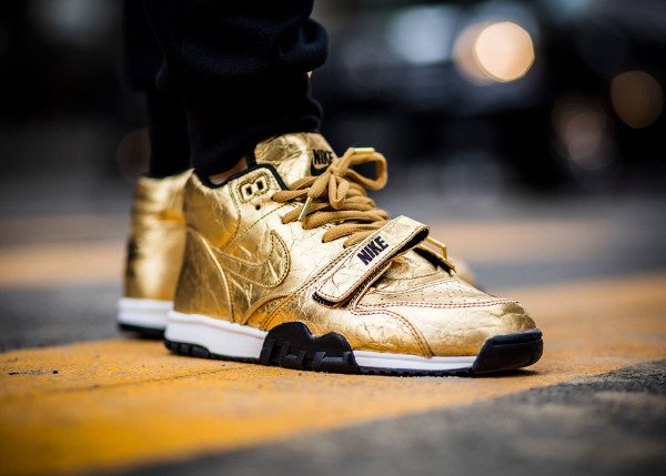 acheter Nike Air Trainer 1 Mid PRM Gold Superbowl 50 pas cher (3)
