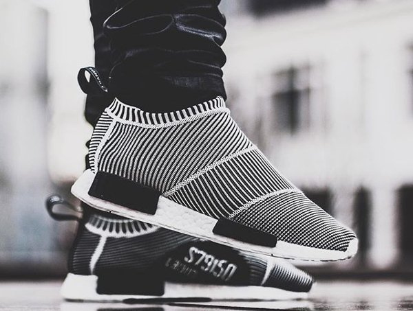 Adidas NMD CS1 City Sock Primeknit Boost Black White pas cher (1)