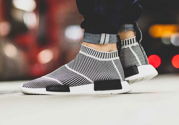 Adidas NMD CS1 City Sock Primeknit Boost Black White pas cher (2)