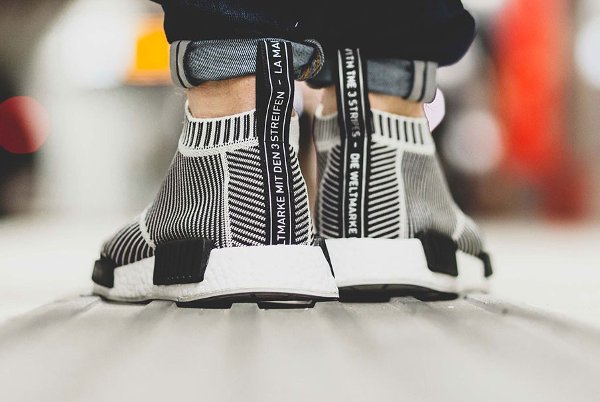 Adidas NMD CS1 City Sock Primeknit Boost Black White pas cher (3)