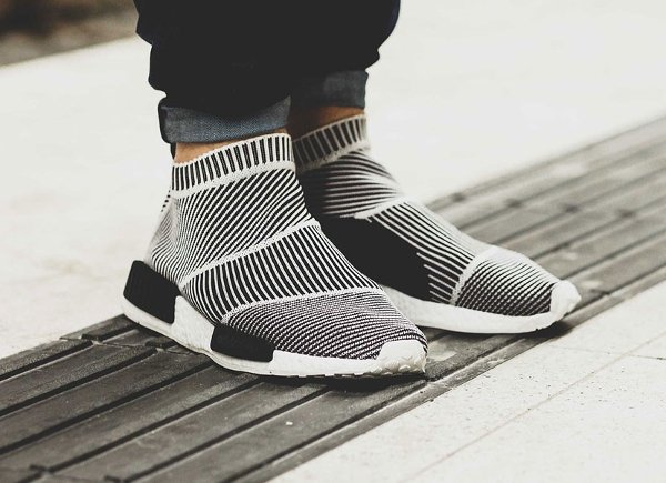 Adidas NMD CS1 City Sock Primeknit Boost Black White pas cher (4)