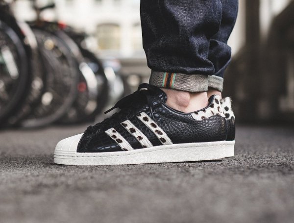 Adidas Superstar 80s Animal Croc Leopard Core Black homme pas cher (1)