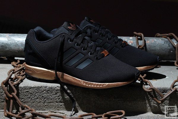 adidas originals zx flux black and copper gold