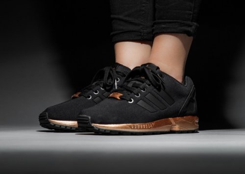 adidas black and bronze zx flux
