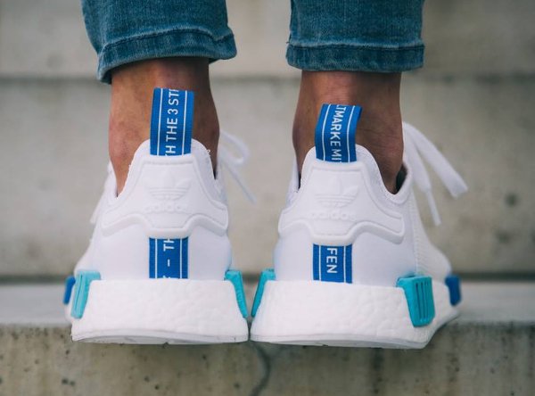 Basket Adidas NMD R1 Boost W City White Blue Glow Sao Paulo pas cher (3)