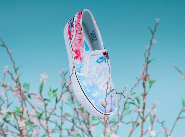 Nike Wmns Toki Slip On Print Floral Cherry Blossom Sakura (3)