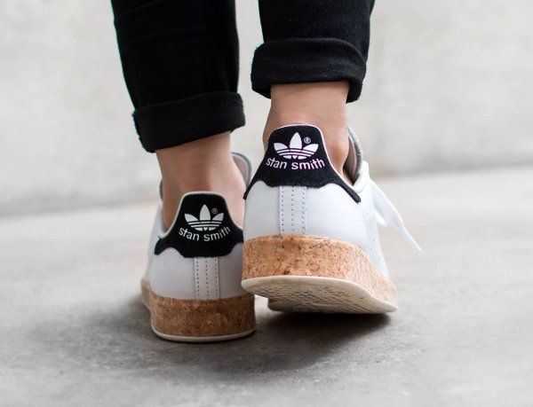 basket Adidas Stan Smith Luxe W White Black Cork pas cher (4)